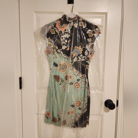 🔥 ROBERTO CAVALLI 🔥Runway Cheongsam Chinoiserie Silk Floral Mini Dress S RARE! - Picture 4 of 13